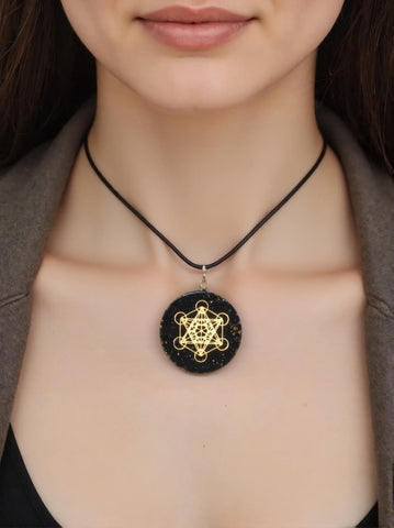 Pendentif en Tourmaline Noire Chargé en Énergie Reiki Orgon - Protection EMF et Purification Énergétique