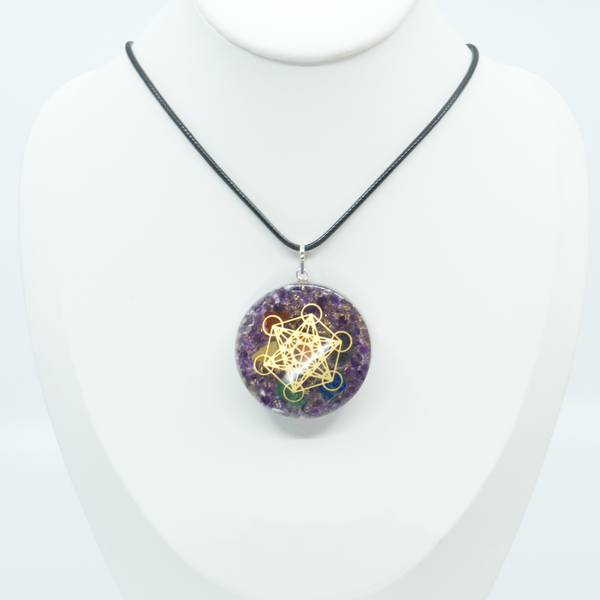 vibration erhöhen spirituell Amethyst-Pendant mit Reiki-Orgon-Energie
