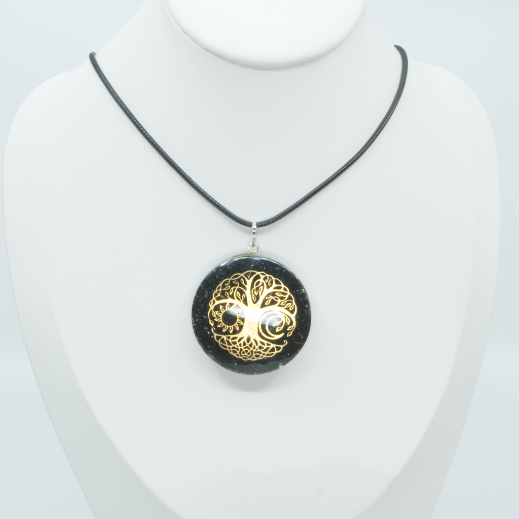 Pendentif en Shungite Chargé en Énergie Reiki Orgon - Bouclier EMF et Purificateur d'Énergie