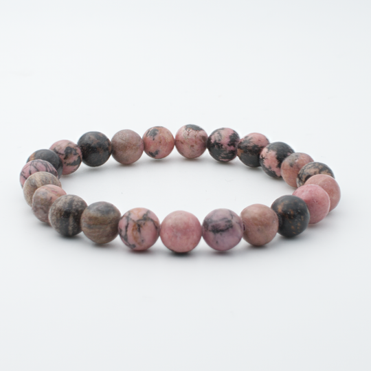 Bracelet en Rhodonite – Guérison Émotionnelle et Compassion