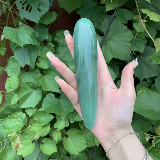 Bâton de Massage en Aventurine Verte de 18 cm – Chance, Apaisement et Renouveau Émotionnel