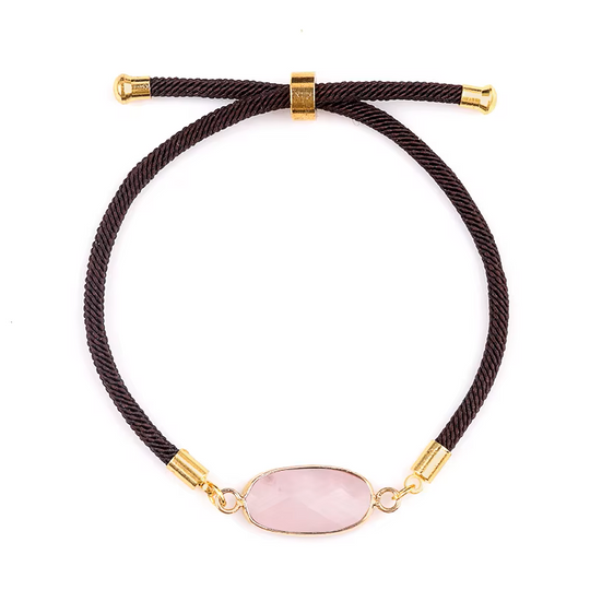 Collection Bracelet Médaillon Ovale Facettée en Pierres Naturelles