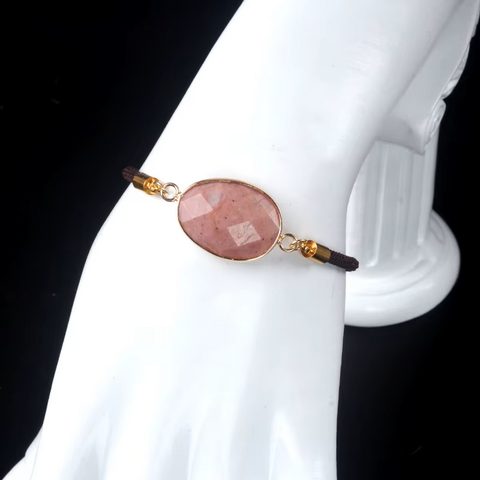 Collection Bracelets Médaillon Poire Facettée en Pierres Naturelles