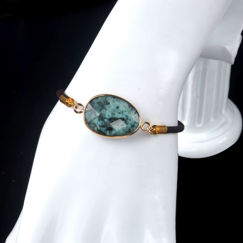 Collection Bracelets Médaillon Poire Facettée en Pierres Naturelles