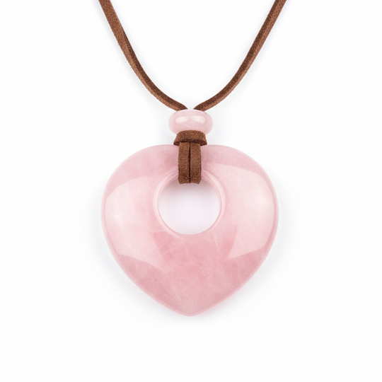 Pendentif Talisman Chance & Bénédiction - Cœur en Pierre Naturelle