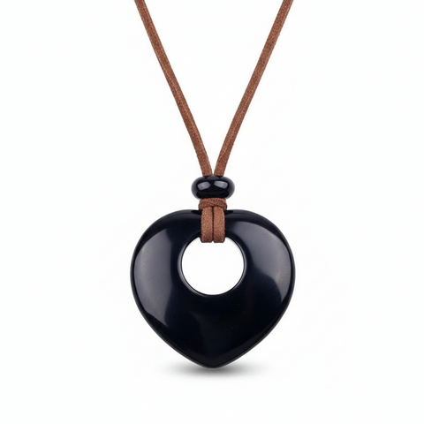 Pendentif Talisman Chance & Bénédiction - Cœur en Pierre Naturelle