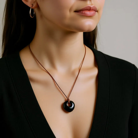 Pendentif Talisman Chance & Bénédiction - Cœur en Pierre Naturelle