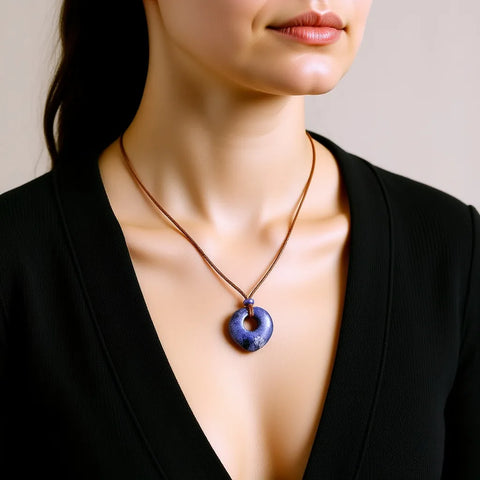 Pendentif Talisman Chance & Bénédiction - Cœur en Pierre Naturelle