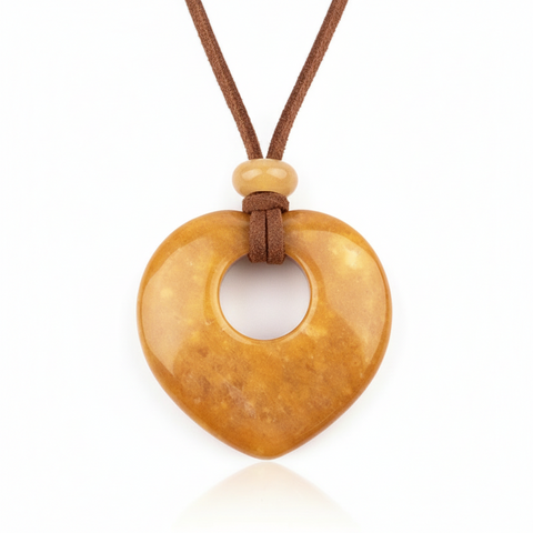 Pendentif Talisman Chance & Bénédiction - Cœur en Pierre Naturelle