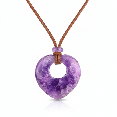 Pendentif Talisman Chance & Bénédiction - Cœur en Pierre Naturelle