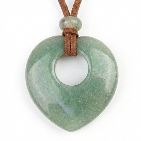 Pendentif Talisman Chance & Bénédiction - Cœur en Pierre Naturelle