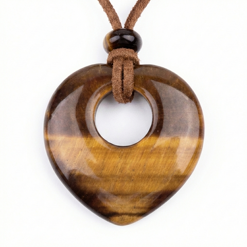 Pendentif Talisman Chance & Bénédiction - Cœur en Pierre Naturelle