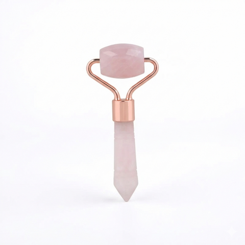 Mini Rouleau de Massage Visage 2-en-1 - Pierres Naturelles au Choix