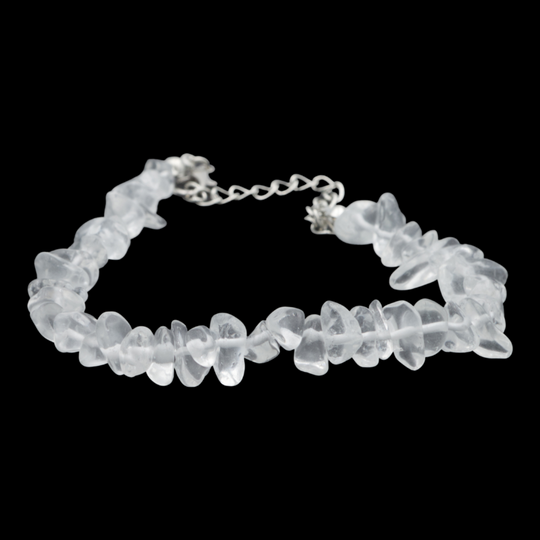 Bracelet “Chips” en Cristal de Roche, Ajustable