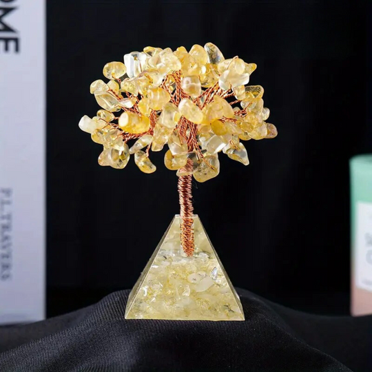 Zitronenbaum mit Orgone-Pyramidenbasis - Energie und Fülle