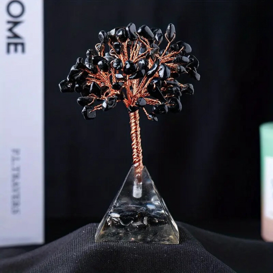 Obsidianbaum mit Pyramidenbasis aus Orgon - Schutz und Gleichgewicht