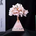 Rosenquarzbaum mit Orgone-Pyramidenbasis - Energie und handwerkliche Eleganz