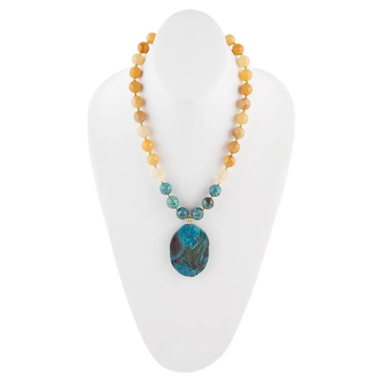 Agave wirbelte Jaspis-Anhänger-Halskette