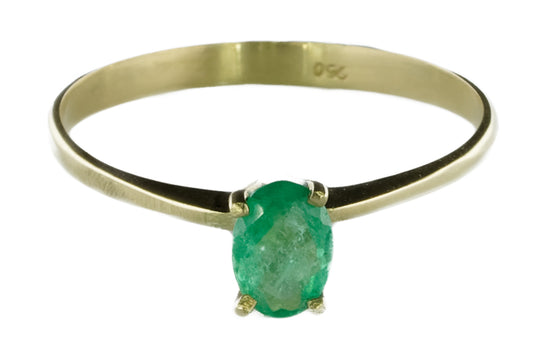 Solitärring aus Gelbgold und Smaragd