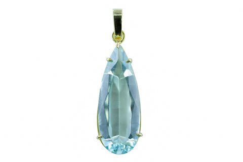 Pendentif en or jaune et topaze bleu