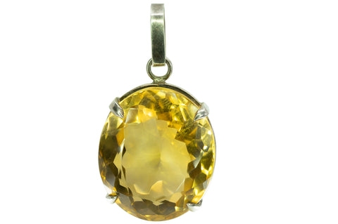 Pendentif en argent et quartz jaune