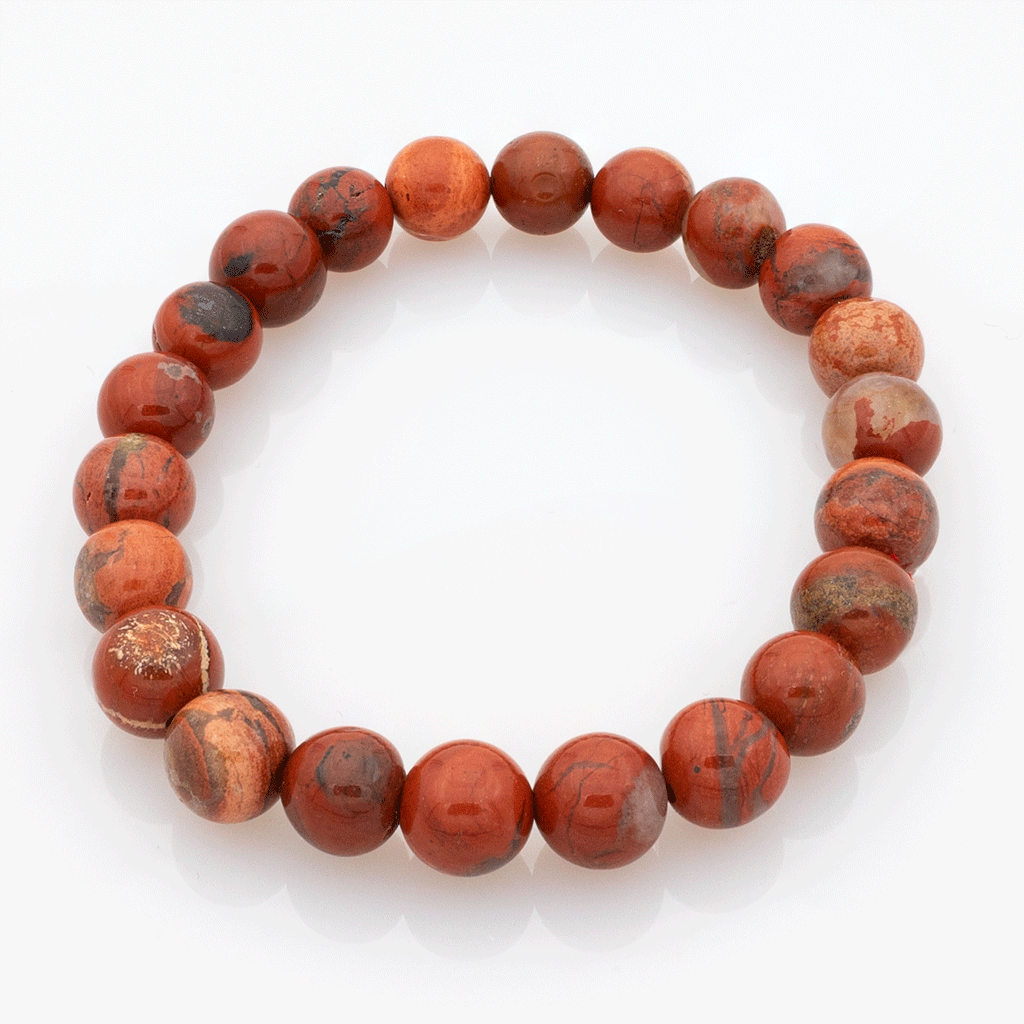 Bracelet en Jaspe Rouge – Vitalité et Confiance en Soi