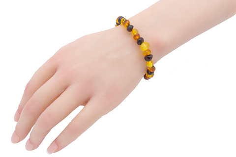 Bracelet Ambre Perles Baroques - Multicolore