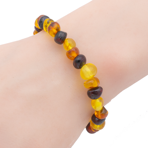 Bracelet Ambre Perles Baroques - Multicolore