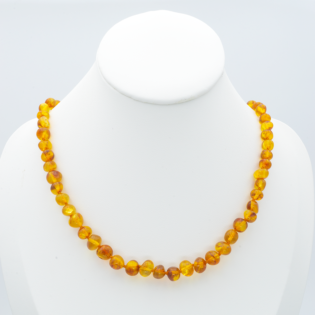 Collier Ambre Perles Polies – Cognac, Élégance et Bien-être Naturel
