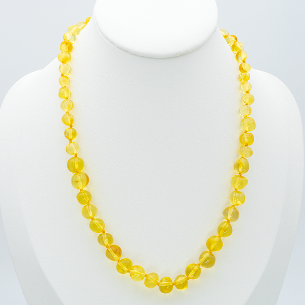 Collier Ambre Perles Polies - Citron