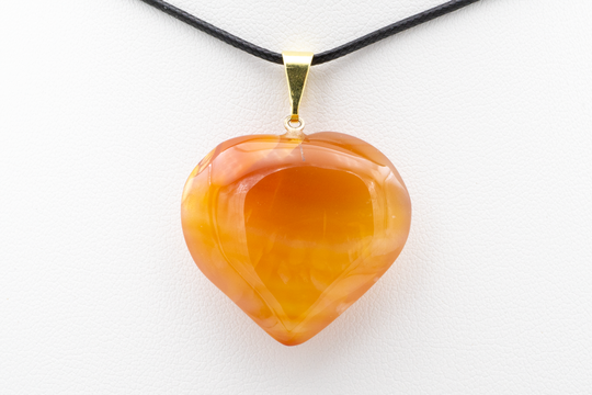 Pendentif Coeur en Agate Rouge-Blanc 2.5 - 2.7 cm