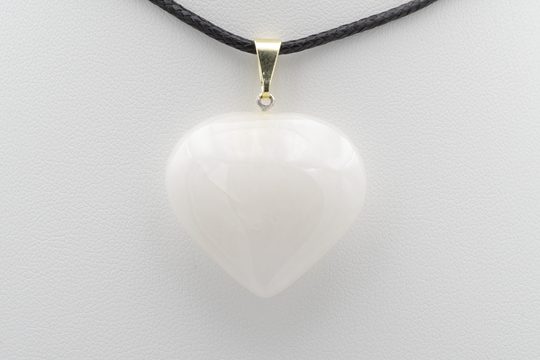 Pendentif Coeur en Quartz Blanc 2.5 - 2.8 cm