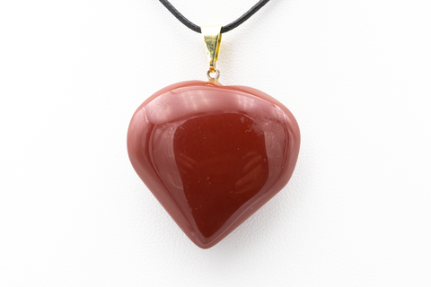 Pendentif Coeur en Jaspe Rouge 3 cm