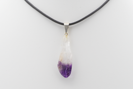 Pendentif Brut en Quartz Blanc et Violet