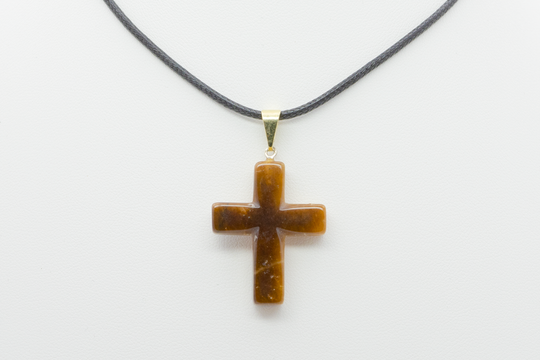 Pendentif Croix en Oeil de Tigre