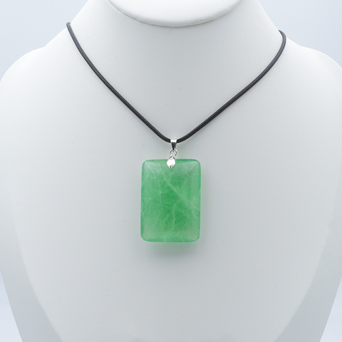 Pendentif Rectangulaire en Fluorite Verte