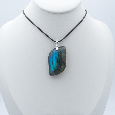 Pendentif en Forme de S en Labradorite Extra