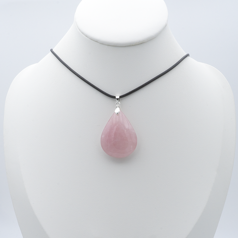 Pendentif Goutte en Quartz Rose