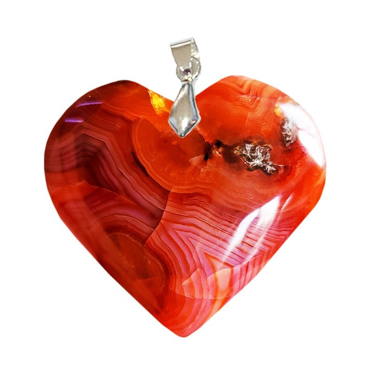 Pendentif Cornaline Cœur – Énergie, Harmonie & Joie de Vivre