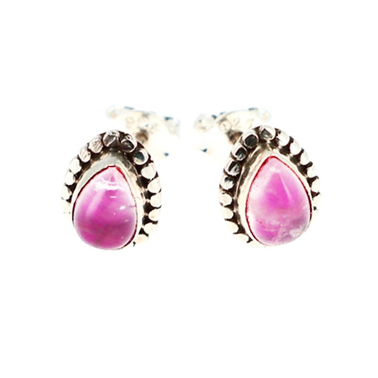 925 Silberne Rosenquarz-Ohrringe