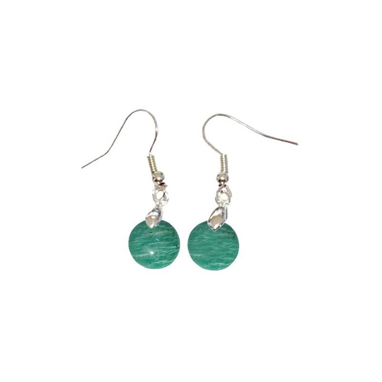 Boucles d’Oreilles Amazonite Rondes – Paix Intérieure & Expression Créative