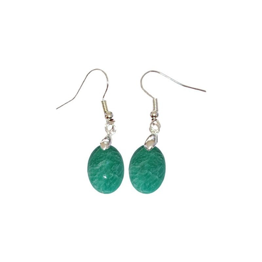 Boucles d’Oreilles Amazonite Ovale – Harmonie et Créativité