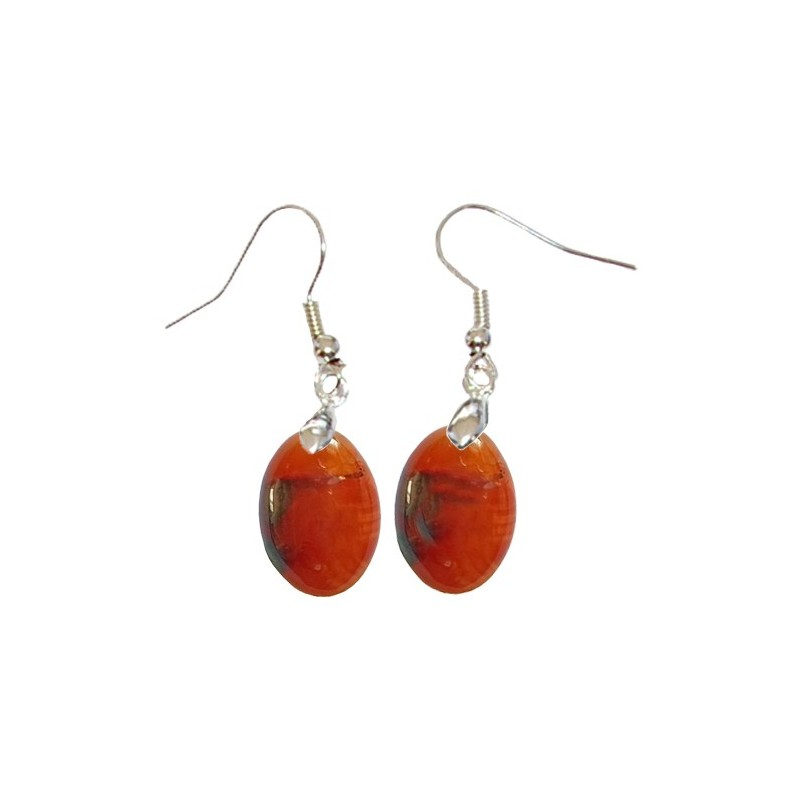 Boucles d’Oreilles Cornaline Ovale – Énergie vitale, chance et équilibre intérieur