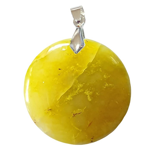 Pendentif Opale Verte Rond – Apaisement, recentrage et vitalité sensorielle