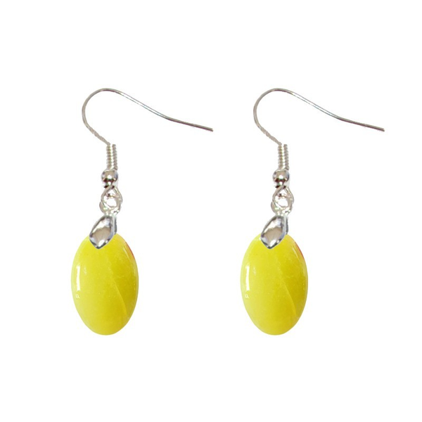 Boucles d'Oreilles Opale Verte Ovale