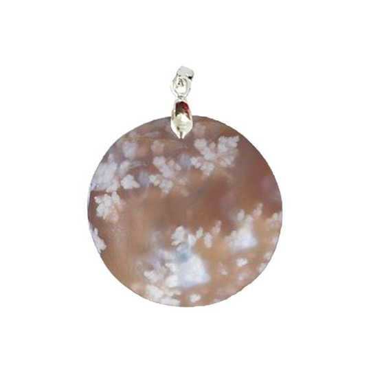 Pendentif Agate Fleur Rond – Harmonie, douceur et équilibre émotionnel