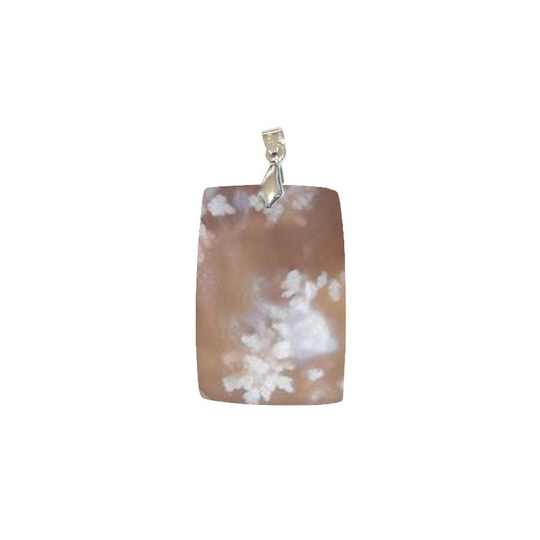 Pendentif Agate Fleur Rectangle – Stabilité émotionnelle et clarté intérieure