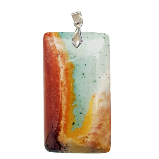 Pendentif Jaspe Polychrome Ovale – Fluidité, complétude et harmonie intérieure