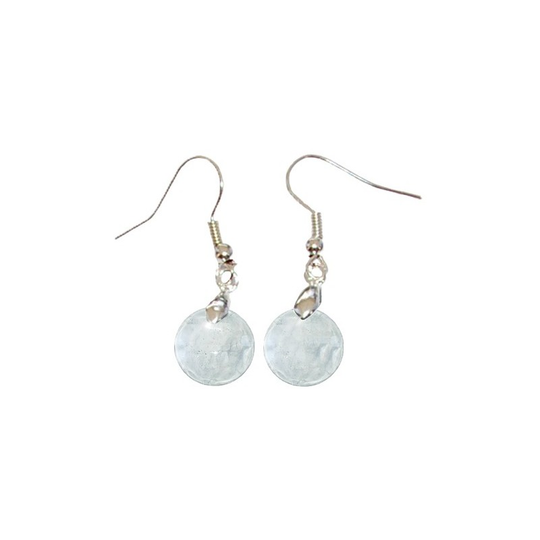 Boucles d’Oreilles Cristal de Roche Rond – Clarté, Énergie & Harmonie