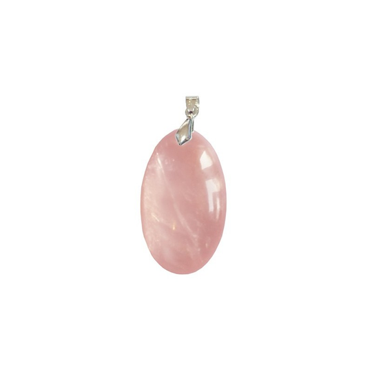 Pendentif Quartz Rose Ovale – Tendresse, Apaisement & Amour de Soi